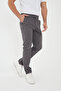 Men's Winter Regular Fit Lycra Adult Gray Chino Trousers - 4