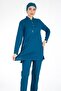 Petrol Green Thin Fabric Lycra Hijab Nurse Jersey And Hijab Doctor's Jersey Set - 4