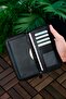 Leather Wallet with Phone Compartment Portfolio Card Holder Black Wallet with 6 Card Capacity Cash Money Compartment - 2
