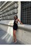 Sequin Sequin Low-Cut Black Mini Evening Gown - 3