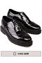 Genuine Leather Black Patent Leather Thick Sole Men's Shoes 2500021