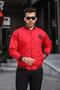Red Color Emblem Detailed Sports Model College Coat on Chest Red Color - 8