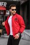 Red Color Emblem Detailed Sports Model College Coat on Chest Red Color - 6