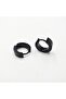 Perforated Hoop Model Steel Men's Earrings Black Color - 4