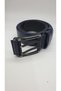 Navy Blue Color Double Tongue Leather Buckle Sports Jeans Belt - 8