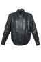 Elastic Waist Model Oversize Black Color Men's Leather Coat - 8