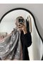Ethnic Patterned Cotton Latte Shawl