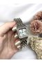 Retro Vintage Square Roman Numeral Jewelled Gold-Silver Women's Wristwatch - 2