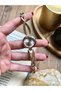 Pink Gold Women's Wristwatch with Round Cord Design Detail and Little Stones Inside - 2