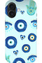 Apple iPhone 16 Compatible Hd+ Printed Evil Eye Bead Patterned Silicone Case