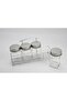 4PCS GLASS SPICE JAR SET WITH METAL RACK - 2