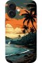 Apple iPhone 16 Compatible Hd+ Printed Seaside Landscape Patterned Silicone Case