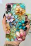 Pink Flower Pattern Hd Printed Silicone Case Compatible with Apple iPhone Xr