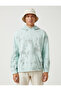 Hooded Oversized Sweatshirt Fleece-Lined Far East Embroidered Abstract Patterned with Pocket - 3