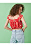 Crop Blouse Patterned Frilly - 4