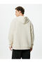 Oversize Hoodie Zipper Pocket Stitching Detailed Long Sleeve - 4