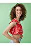 Crop Blouse Patterned Frilly