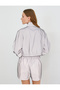 Stand Collar Parachute Sports Jacket with Zippered Rubber Detailed Pockets - 7