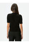 Half Turtleneck Sweater Knitwear Ribbed Short Sleeve - 4