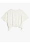 Cotton Oversize T-Shirt - Short Sleeve, Crew Neck, Polka Dot and Bow - 2