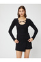 Long Sleeve T-Shirt with Camisole Piping Detail and Metal Accessories - 3