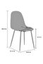 HYDC001 Washable Fabric Cushion Seat Back Dining Grey Chair - 5