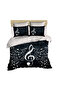 3D Music Left Switch - Double Duvet Cover Pillow Set