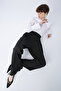 Anthracite Pleated Wide Leg Trousers with Elastic Waist