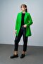 Belt Detailed Double-Breasted Short Coat Light Green 3017 - 6