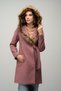 Hooded Fur-Capped Fish-Scale Coat with Belt Detail Fuchia 3044 - 6