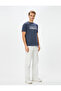 Slogan Printed T-Shirt Crew Neck Slim Fit Short Sleeve