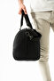 Genuine Leather Unisex Travel Bag Hand Bag Shoulder Bag with Adjustable Strap Large Size Black - 4