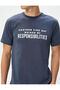 Slogan Printed T-Shirt Crew Neck Slim Fit Short Sleeve - 5