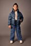 Girl's Water Repellent Stand Collar Pocket Zippered Puffer Coat A0837A823Au - 2
