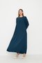 Women's Front Gathered Side Pocket Maxi Length Dress - 3