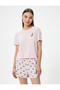 Pajama Set with Shorts Koala Embroidered Corded Viscose - 2