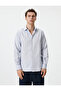 Slim Fit Shirt Half Italian Neckline Button Long Sleeve - 3