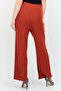 Women Regular Fit Plain Wide Leg Pant, Brown - 2