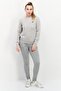 Women Crew Neck Embroidered Logo Knitted Sweater, Heather Grey - 4