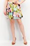 Women Abstract Print Tiered Skirt, Multicolor