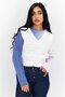 Women V-Neck Textured Vest, White