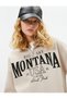 Half Zipper Sweatshirt Comfortable Fit College Themed Printed Cotton Blend