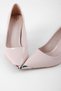 Andre Women's Metal Detailed Pointed Toe Heeled Shoes-R.Nude - 5