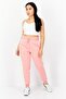 Women Textured Fleece Sweatpants, Pink - 3
