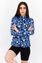 Women Sportswear Fit Long Sleeve Front Zip Jacket, Navy Blue Combo