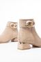 Rm-504 Beige Suede Buckle Accessory Heeled Zippered Casual Women's Boots - 5