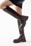 812-305 Brown Women's Casual Boots with Back Stretch Zipper - 4
