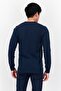 Men V-Neck Long Sleeve Cardigan, Navy - 3