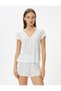 Shorts Pajama Set Short Sleeve V-Neck Buttoned - 3