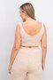 Women Round Neck Textured Sleeveless Crop Top, Pale Pink - 2
